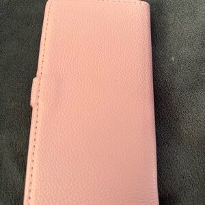 Pink Flip-Style Phone Case with Textured Finish Adjustable case